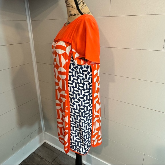 Alice & Trixie Geometric Print Silk Shift Dress Large - Picture 2 of 5